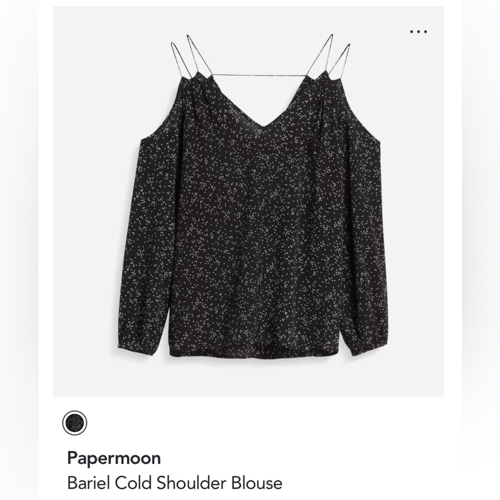 NWOT ⭐️ Womens Papermoon Cold Shoulder Blouse Size SP Black and White